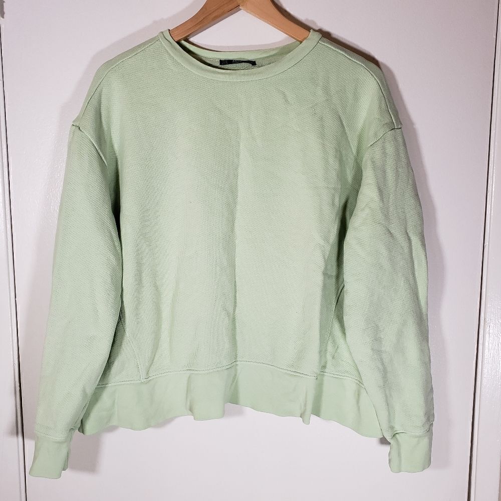 Zara Heavy Weight Mint Green Active Athletic Sweatshirt Size M